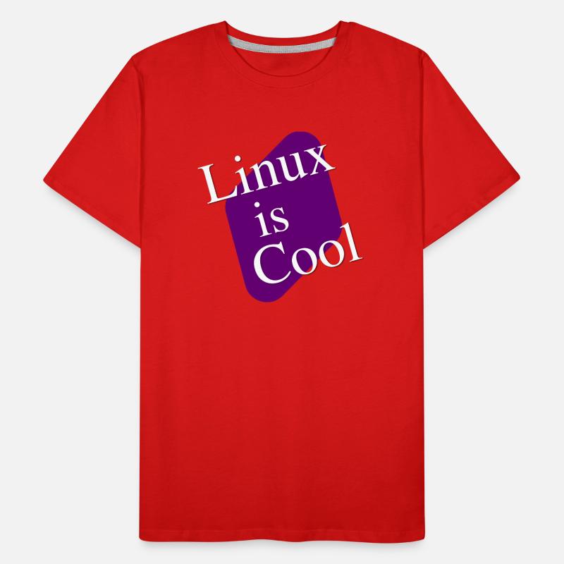 Linux is cool - lettering for computer fans Men's Premium Organic T-Shirt