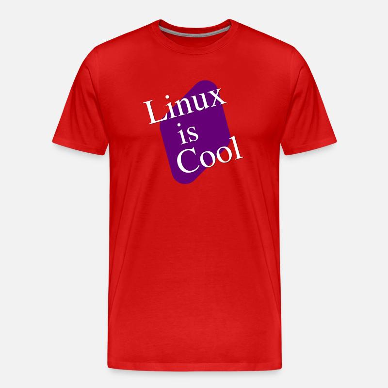Linux est cool - lettrage pour les fans d’ordinateurs - T-shirt bio Premium Homme - rouge