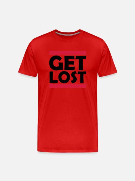 Strip Get Lost - Men's Premium Organic T-Shirt - red