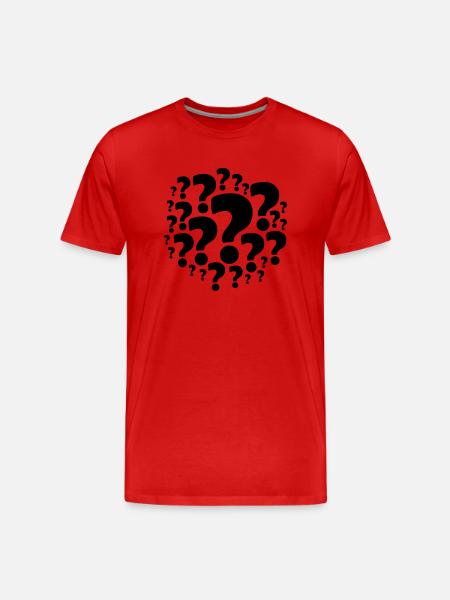 Many question mark symbols - Men's Premium Organic T-Shirt - red