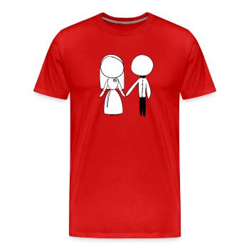 heirat braut bräutigam heiraten liebe - Männer Premium Bio T-Shirt - Rot - Vorne - Damien (186cm)