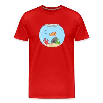 poisson rouge animal animal animal animal animal symbole - T-shirt bio Premium Homme - rouge - Devant - Damien (186cm)