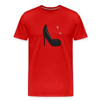 high heels schuh mädchenhaft weiblich - Männer Premium Bio T-Shirt - Rot - Vorne - Damien (186cm)