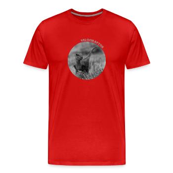 Velociraptor - Männer Premium Bio T-Shirt - Rot - Vorne - Damien (186cm)