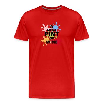 A mega pint of wine - Men's Premium Organic T-Shirt - red - Front - Damien (186cm)
