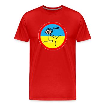Grenzen setzen Halt - Grenze zur Ukraine Tabu - Männer Premium Bio T-Shirt - Rot - Vorne - Damien (186cm)
