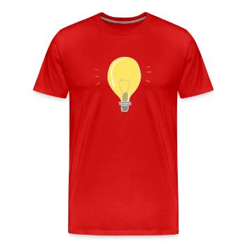 yellow lamp light symbol - Men's Premium Organic T-Shirt - red - Front - Damien (186cm)