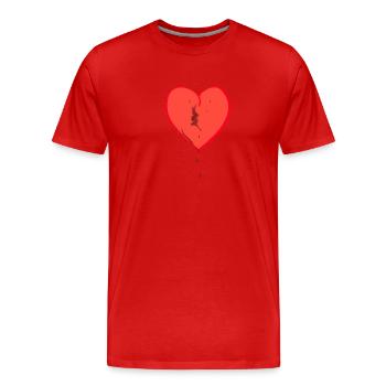 rotes herz gebrochen symbol bluten - Männer Premium Bio T-Shirt - Rot - Vorne - Damien (186cm)