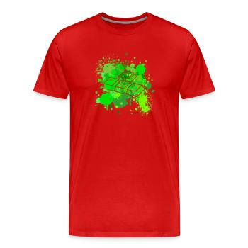 WASD - Männer Premium Bio T-Shirt - Rot - Vorne - Damien (186cm)