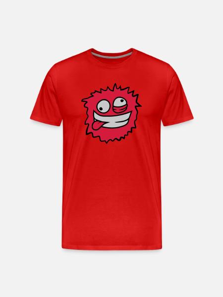 Hairy monster face - Men's Premium Organic T-Shirt - red