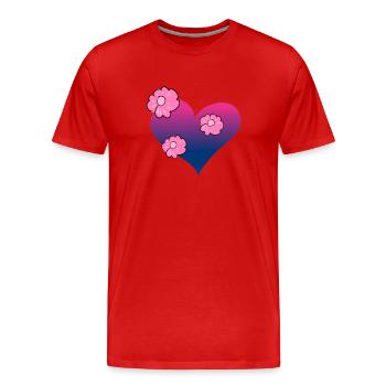 blumen herz symbol liebe pink - Männer Premium Bio T-Shirt - Rot - Vorne - Damien (186cm)