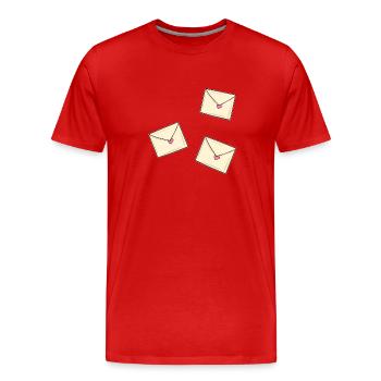 lettre coeur lettres motif amour - T-shirt bio Premium Homme - rouge - Devant - Damien (186cm)