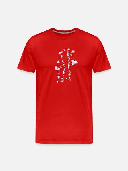 hearts pink heart symbol love - Men's Premium Organic T-Shirt - red