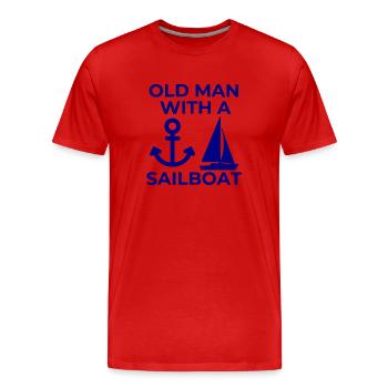 Sail - Men's Premium Organic T-Shirt - red - Front - Damien (186cm)