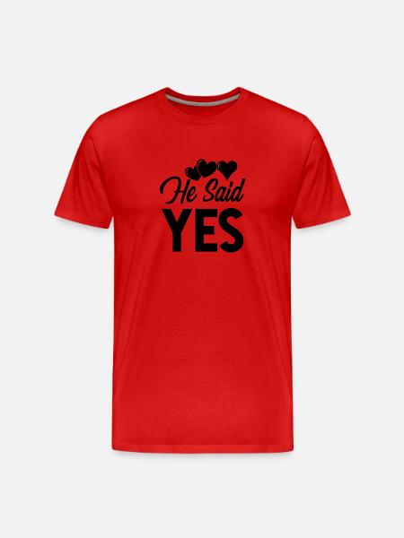 He said yes wedding saying - Men's Premium Organic T-Shirt - red