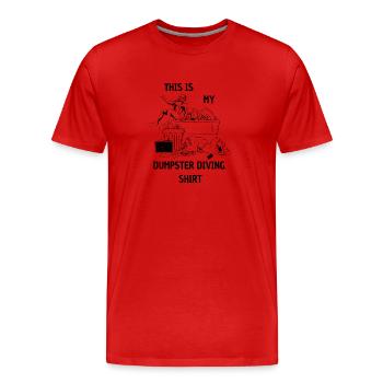 C’est ma chemise de plongée de benne à ordures - T-shirt bio Premium Homme - rouge - Devant - Damien (186cm)