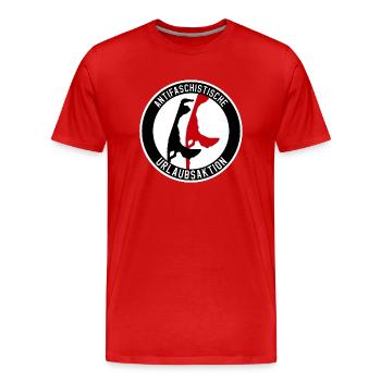 Antifaschistische Urlaubsaktion auf Sylt - Männer Premium Bio T-Shirt - Rot - Vorne - Damien (186cm)