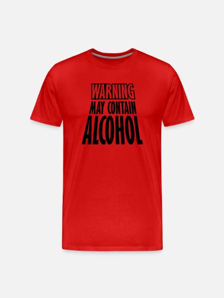May Contain Alcohol Warning - Men's Premium Organic T-Shirt - red