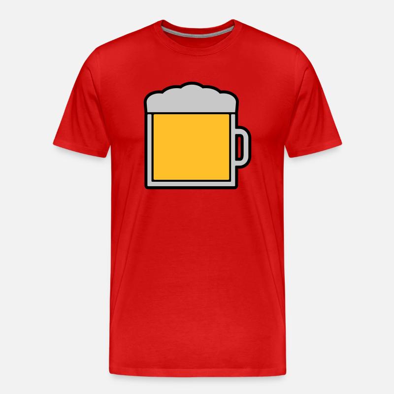 Icon Logo Großes Bierglas - Männer Premium Bio T-Shirt - Rot