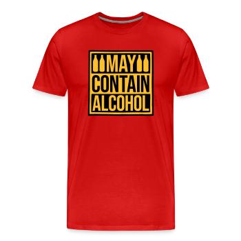 Le drapeau peut contenir de l’alcool - T-shirt bio Premium Homme - rouge - Devant - Damien (186cm)