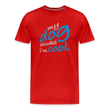 Le chien pense dans la fraîcheur - T-shirt bio Premium Homme - rouge - Devant - Damien (186cm)