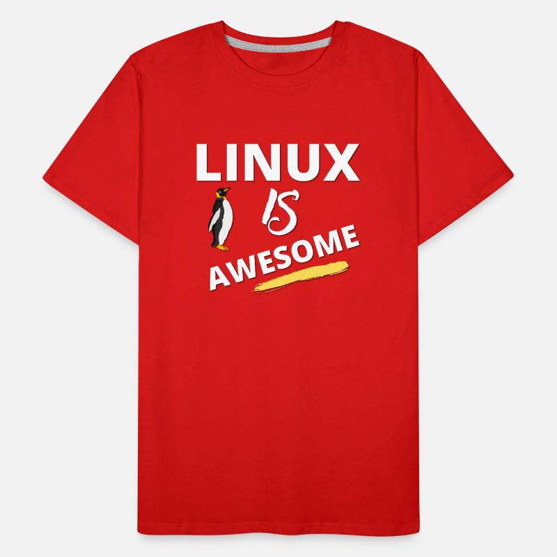 Linux is awesome - Gift for Computer Fans Men's Premium Organic T-Shirt