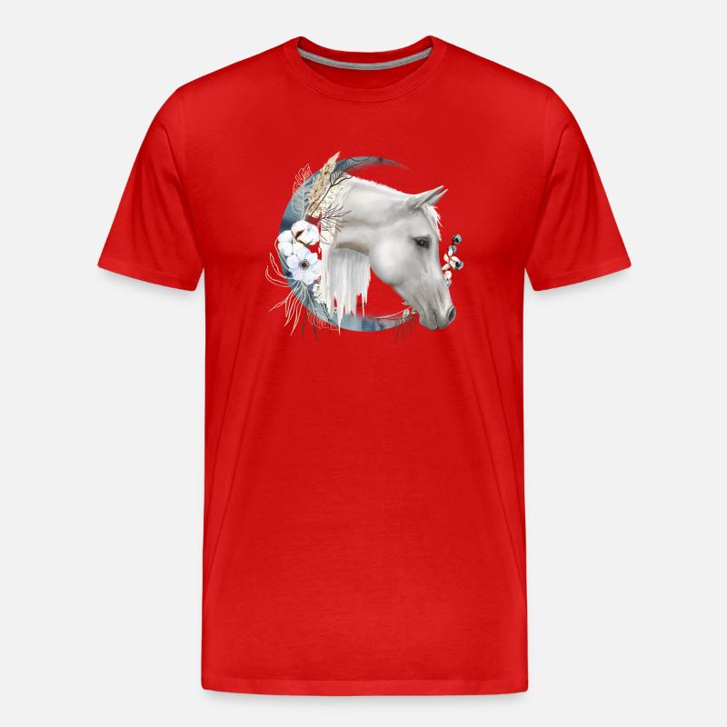 Pferdemotiv Boho - Männer Premium Bio T-Shirt - Rot