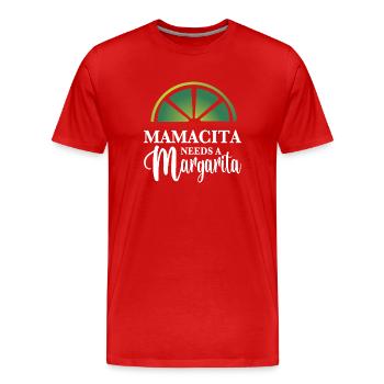 MAMACITA A BESOIN D’UNE Margarita - T-shirt bio Premium Homme - rouge - Devant - Damien (186cm)