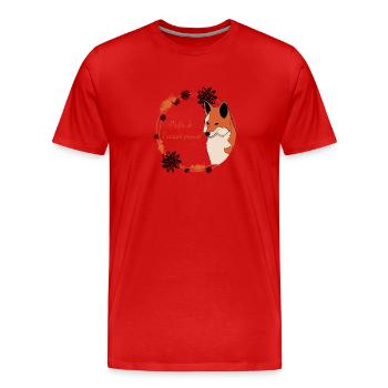 Renard profite de l’instant présent - T-shirt bio Premium Homme - rouge - Devant - Damien (186cm)