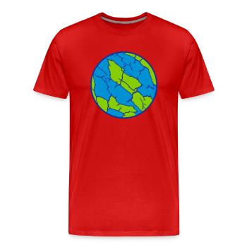Planet Ball Cracks Pattern - Men's Premium Organic T-Shirt - red - Front - Damien (186cm)