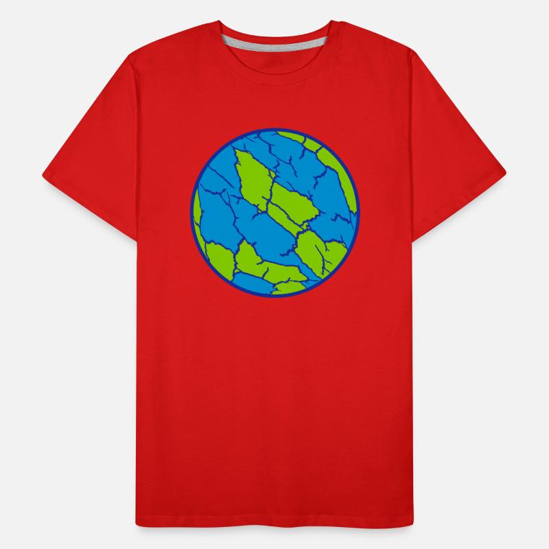 Planet Ball Cracks Pattern Men's Premium Organic T-Shirt