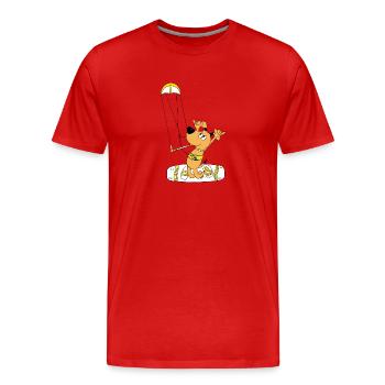 HUND - KITER - KITESURFER - KITE - KITEN - SPORT - Männer Premium Bio T-Shirt - Rot - Vorne - Damien (186cm)