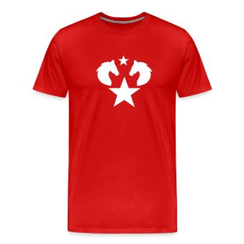 Cheval - T-shirt bio Premium Homme - rouge - Devant - Damien (186cm)