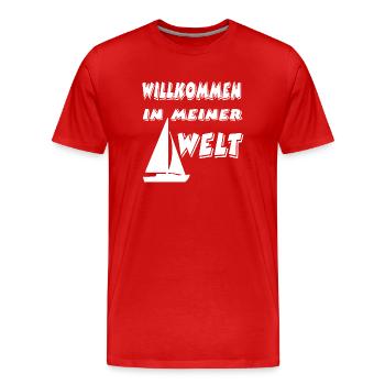 Segeln - Männer Premium Bio T-Shirt - Rot - Vorne - Damien (186cm)