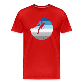 Climbing - Men's Premium Organic T-Shirt - red - Front - Damien (186cm)