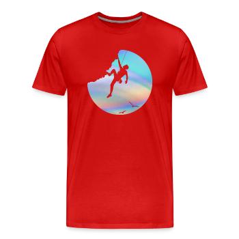 climbing - Men's Premium Organic T-Shirt - red - Front - Damien (186cm)
