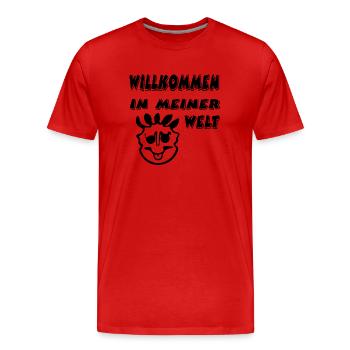 Sommer - Männer Premium Bio T-Shirt - Rot - Vorne - Damien (186cm)