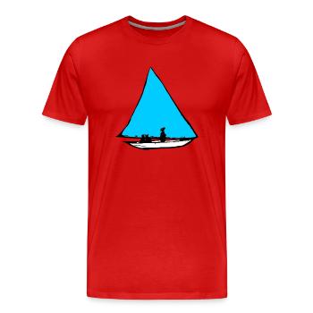 Voilier bleu Ernst Ludwig Kirchner Mueggelsee - T-shirt bio Premium Homme - rouge - Devant - Damien (186cm)