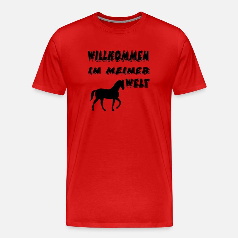 Pferde - Männer Premium Bio T-Shirt - Rot