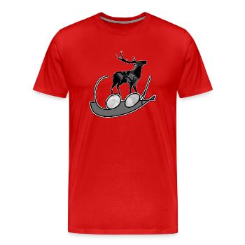 Deer - Men's Premium Organic T-Shirt - red - Front - Damien (186cm)
