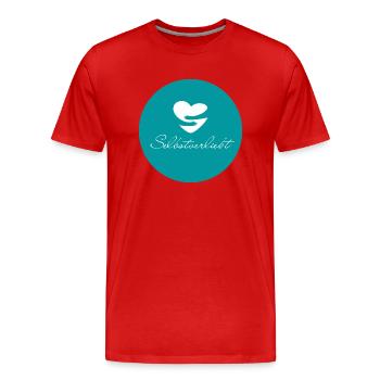 selbstverliebt - Männer Premium Bio T-Shirt - Rot - Vorne - Damien (186cm)