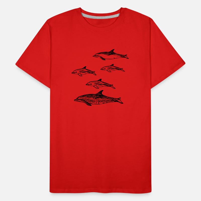 Delfin Schule Männer Premium Bio T-Shirt