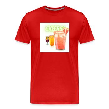 Cheers - Men's Premium Organic T-Shirt - red - Front - Damien (186cm)