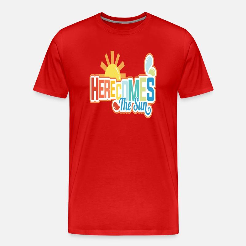 Here comes the Sun - Männer Premium Bio T-Shirt - Rot