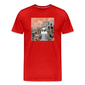 Arrêtez la guerre - T-shirt bio Premium Homme - rouge - Devant - Damien (186cm)