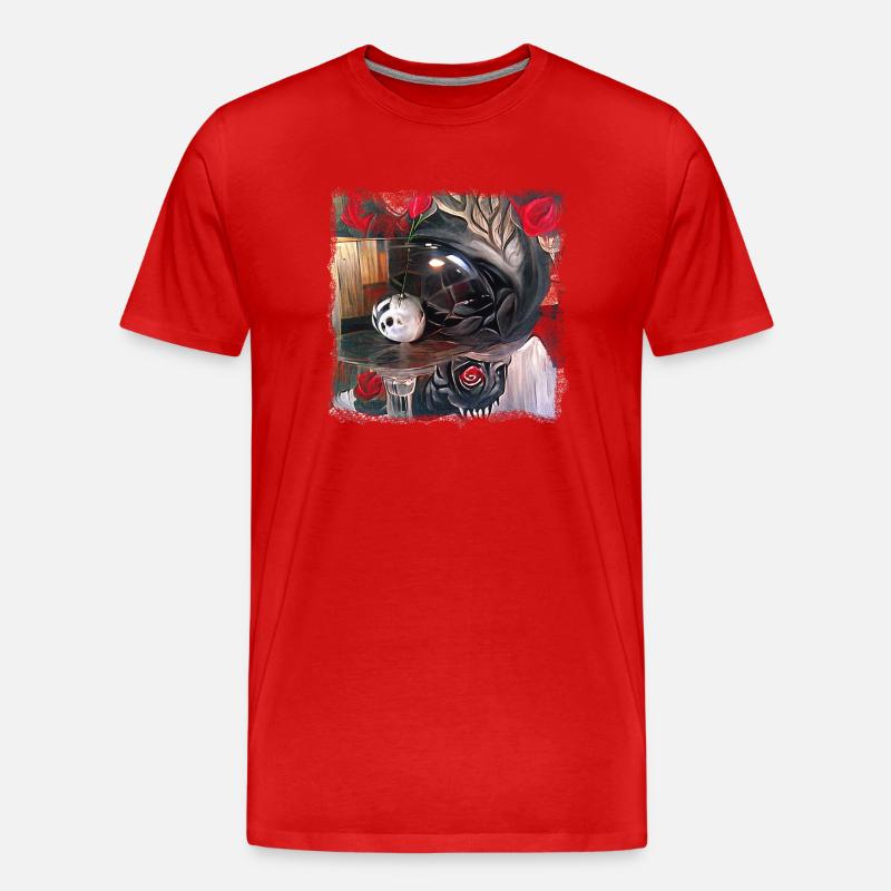 Dämonisches Tischritual - Männer Premium Bio T-Shirt - Rot