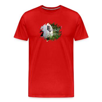 Fußball-Vibes - Männer Premium Bio T-Shirt - Rot - Vorne - Damien (186cm)