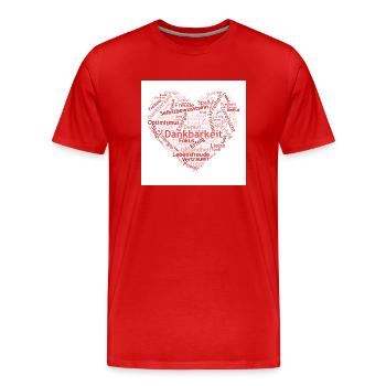 Optimismus Dankbarkeit Erfolg - Männer Premium Bio T-Shirt - Rot - Vorne - Damien (186cm)