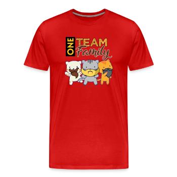 team family cat beard bachelorette party best - Men's Premium Organic T-Shirt - red - Front - Damien (186cm)