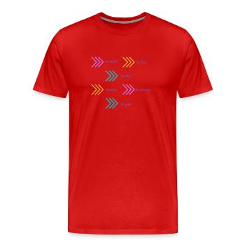 be you - Männer Premium Bio T-Shirt - Rot - Vorne - Damien (186cm)
